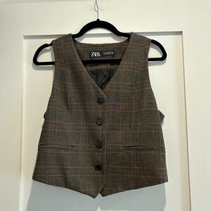 Zara Plaid Vest *Part of a Set*